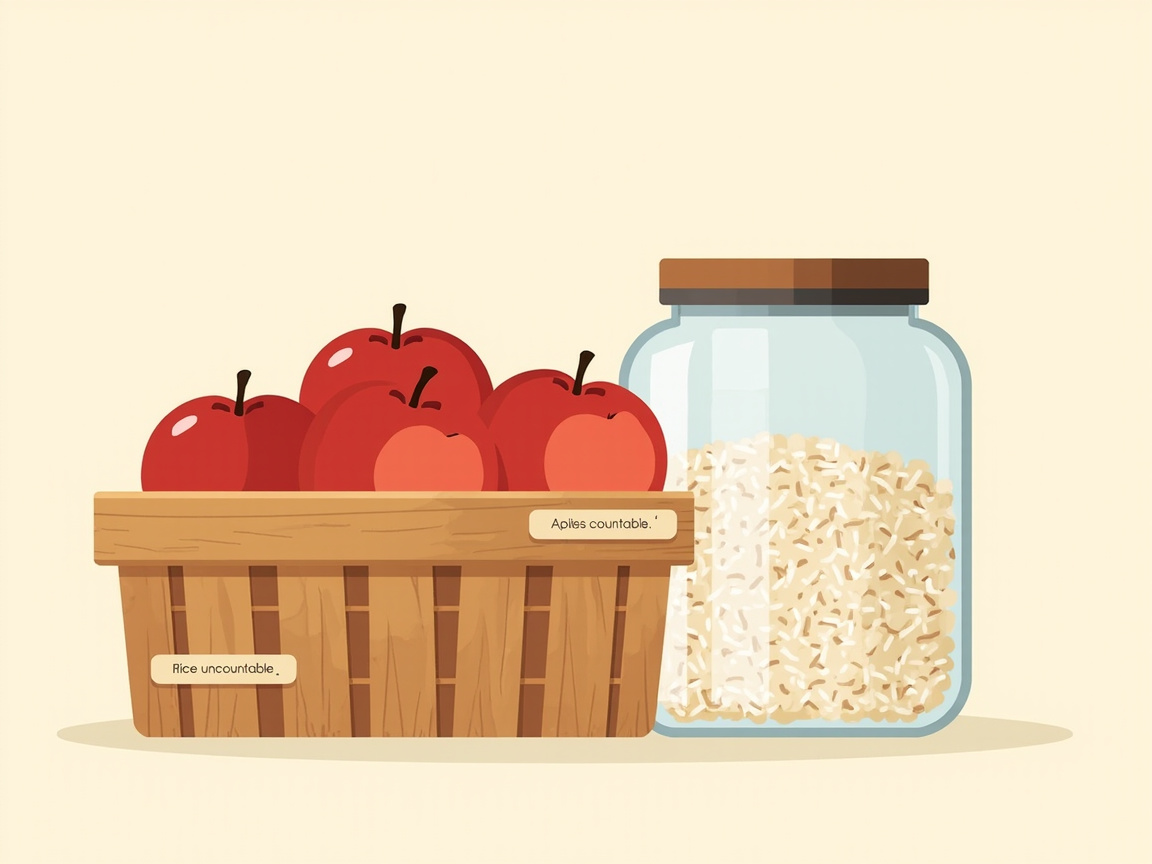 Countable and Uncountable: Some Rice, Many Apples