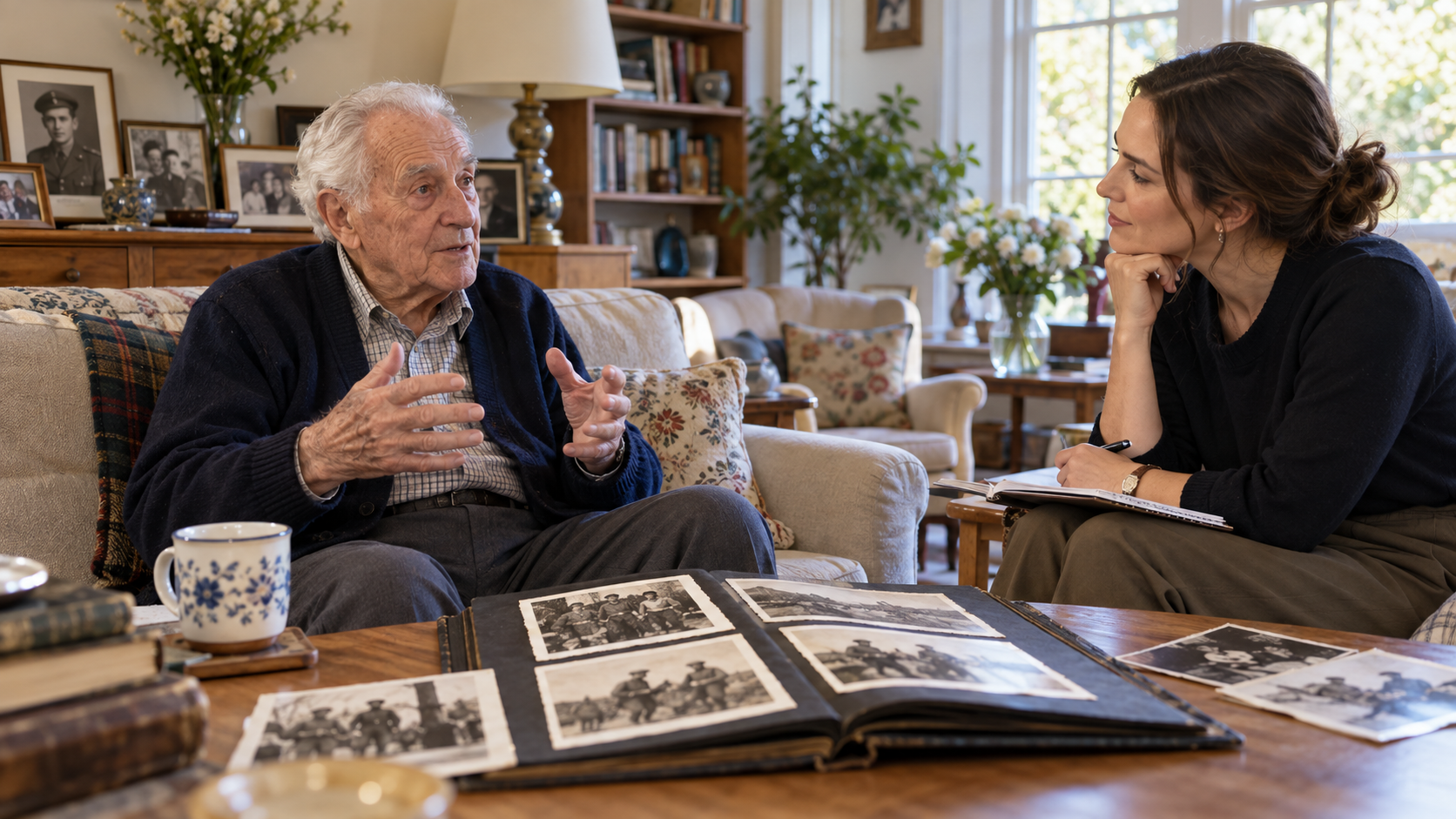 Discussing a grandparent's wartime experiences