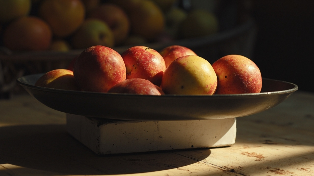 Obst auf der Waage wiegen lassen