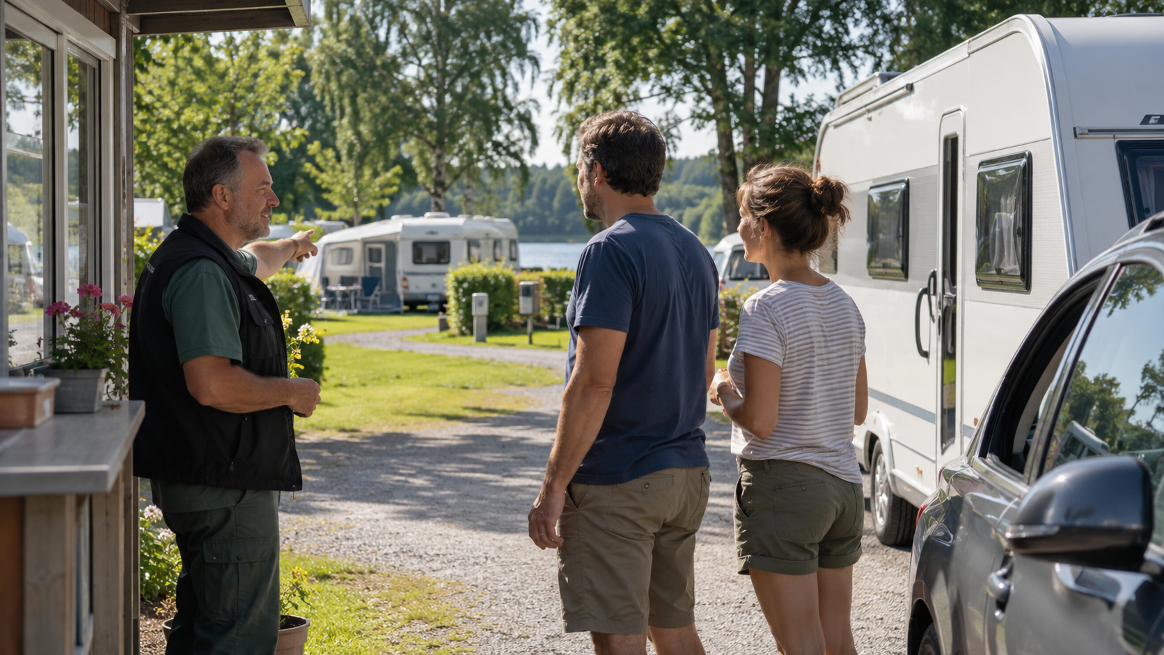 Auf dem Campingplatz nach Strom fragen