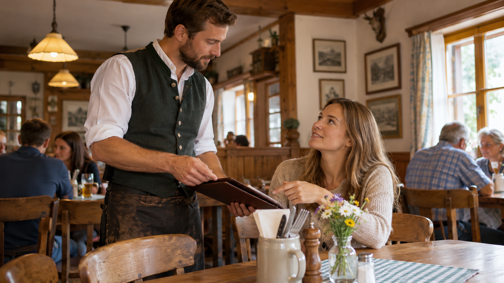 Ein vegetarisches Gericht im Wirtshaus finden