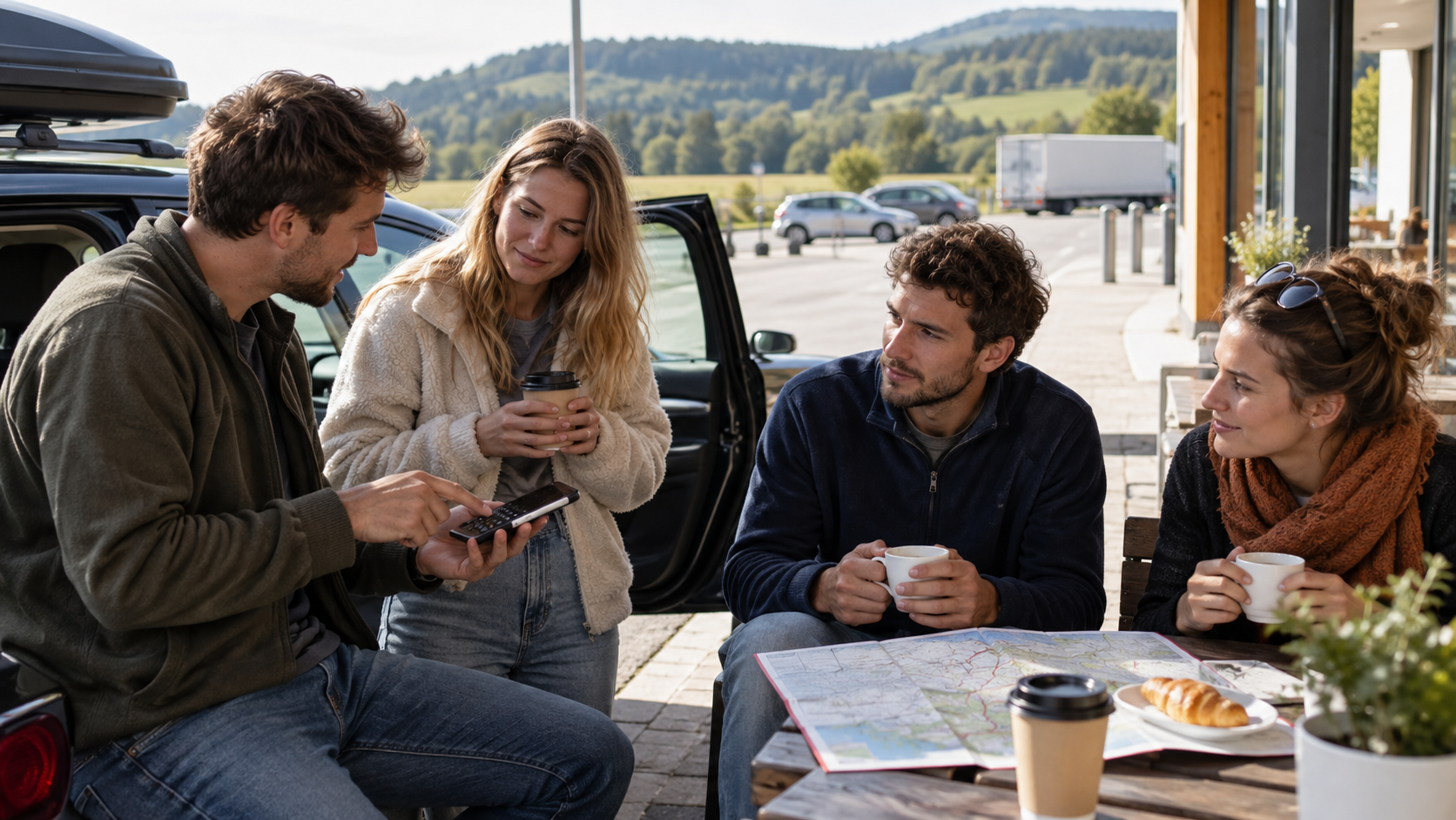 Mitfahrkosten und einen Stopp planen