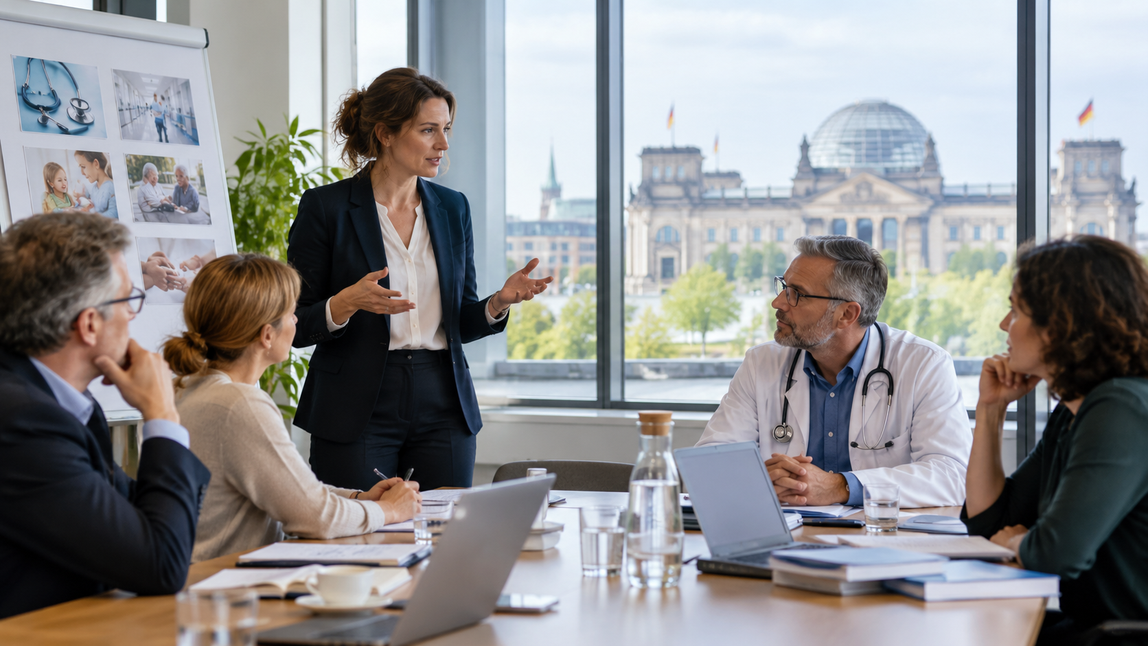 Gesundheitspolitik-Maßnahmen diskutieren