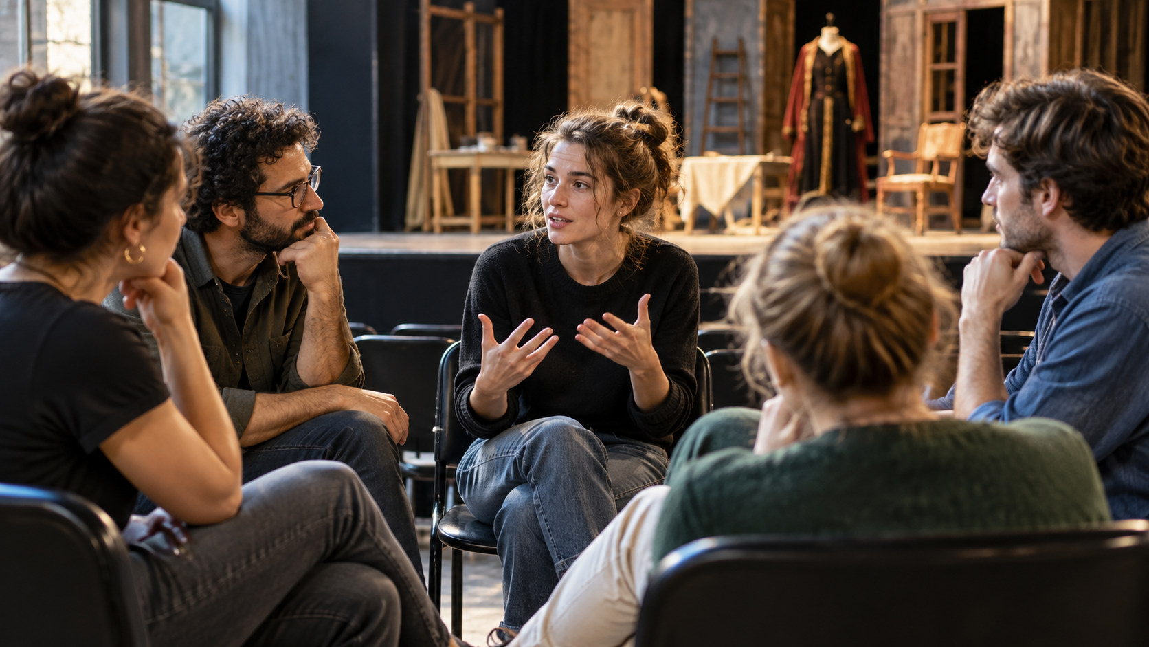Ein Theaterstück und seine Botschaft diskutieren