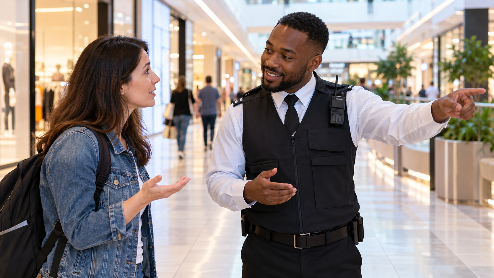 Asking about a public defibrillator in a shopping centre