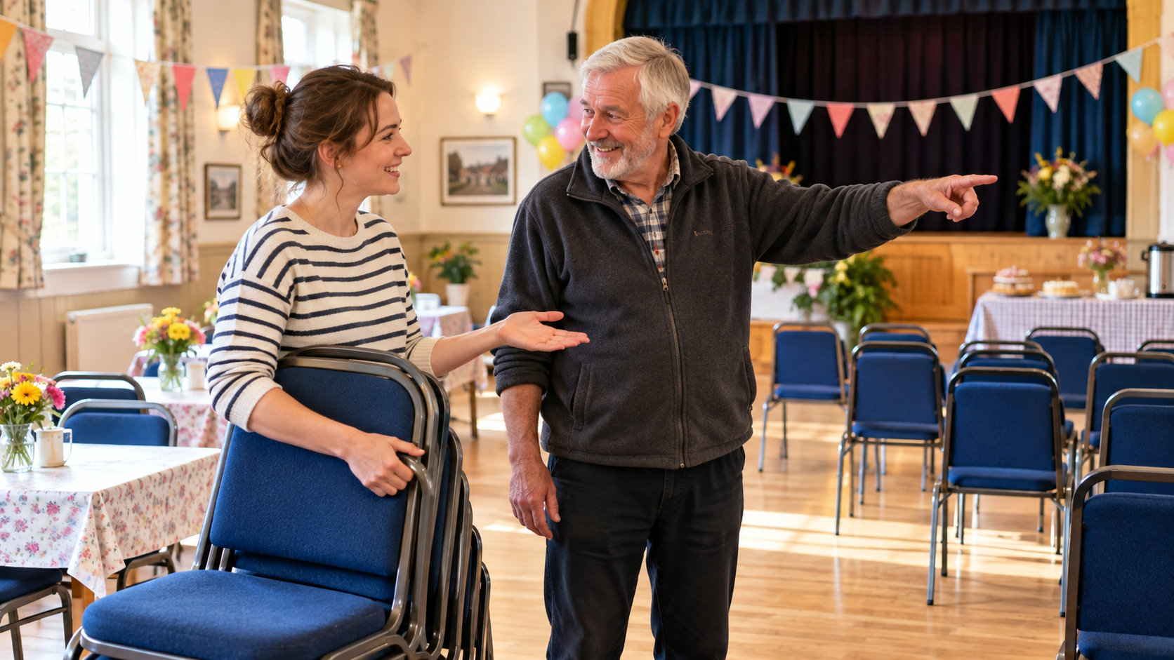 Asking about a village hall event setup