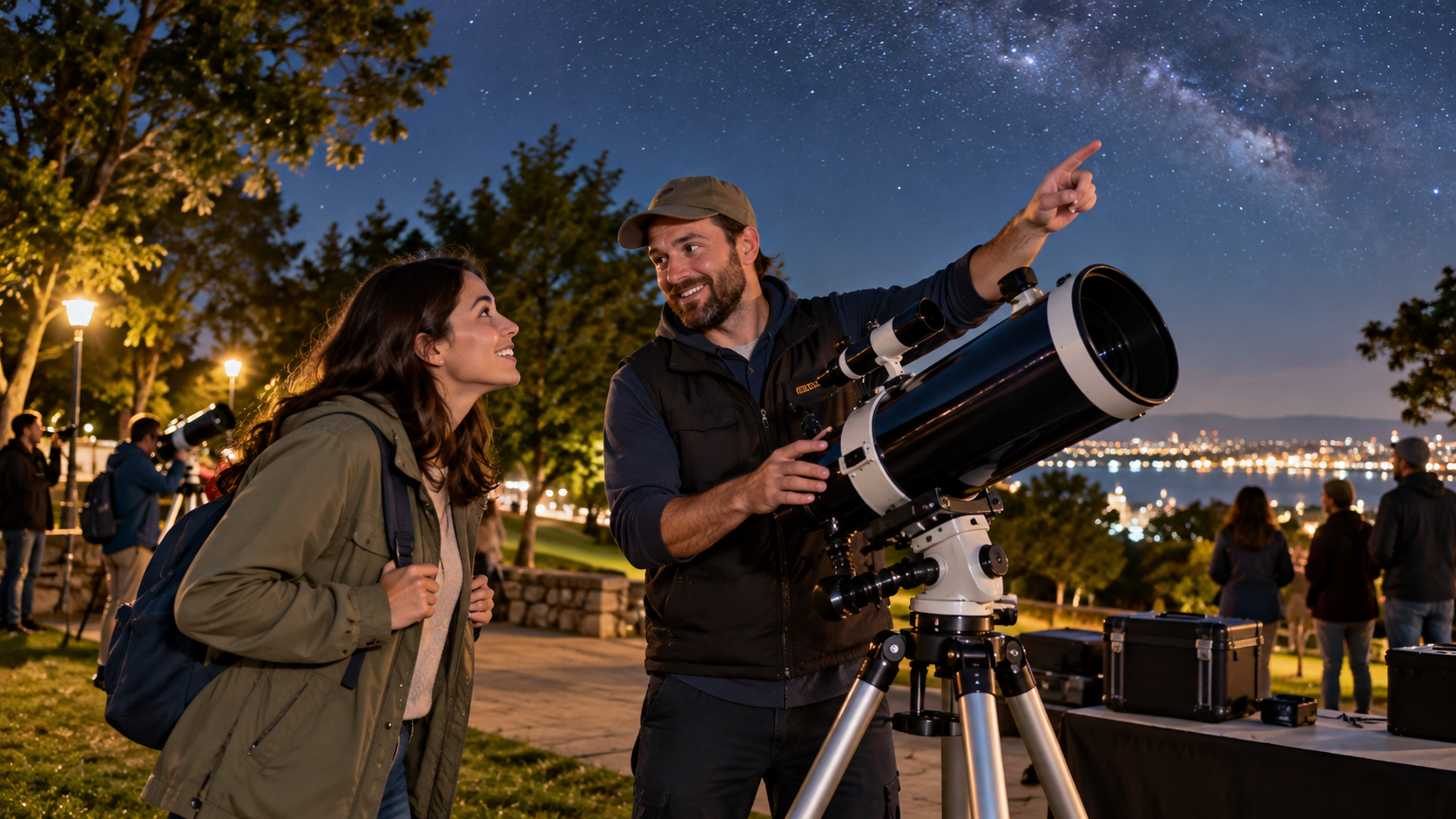 Asking about a public telescope in a park