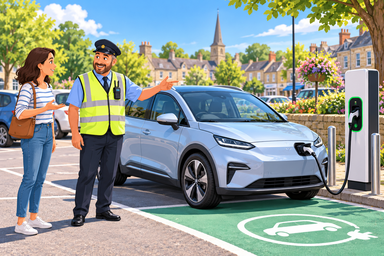 Asking about a public electric vehicle charging point