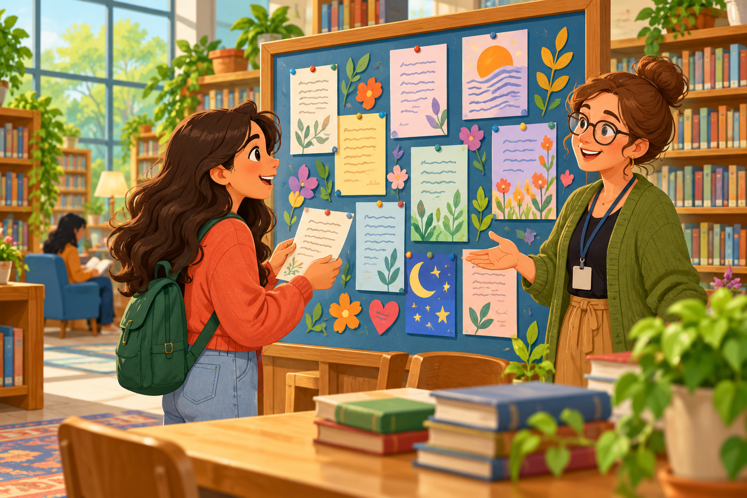 Asking about a public poetry board in a library