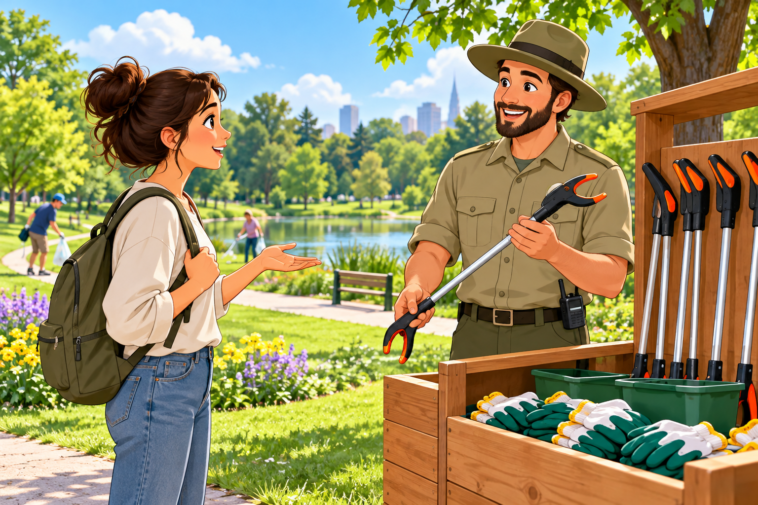 Asking about a public litter-picking kit