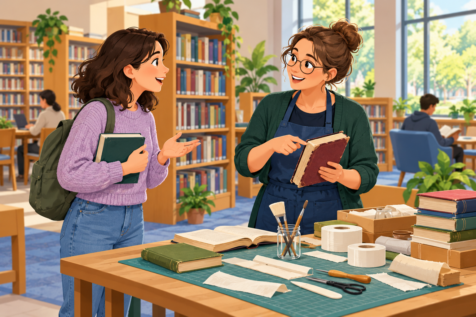 Asking about a public book repair workshop
