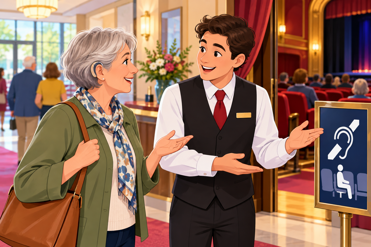 Asking about a public hearing loop in a theatre