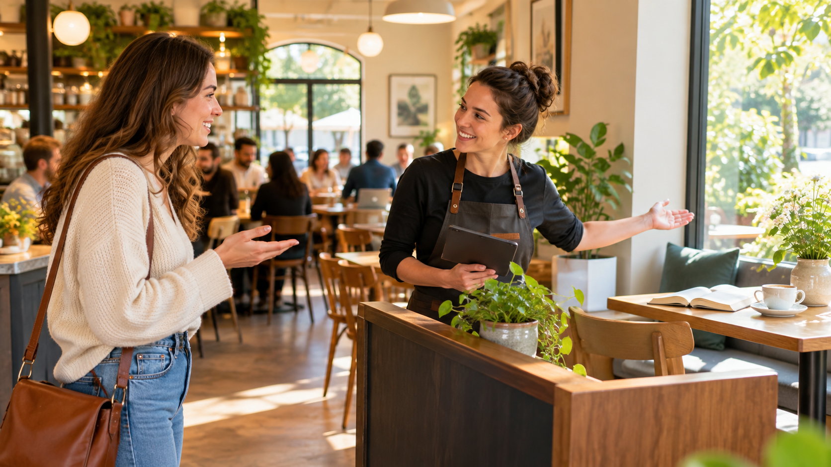 Asking for a quiet table at a café