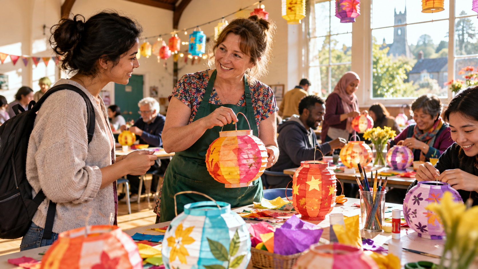 Asking about a local community lantern-making workshop
