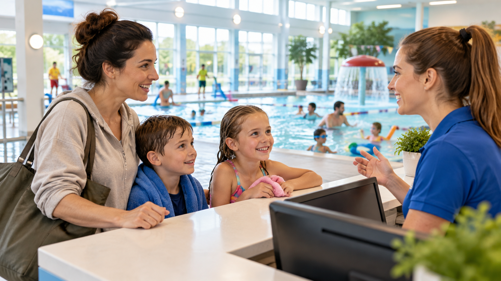 Asking about a local swimming pool’s family session