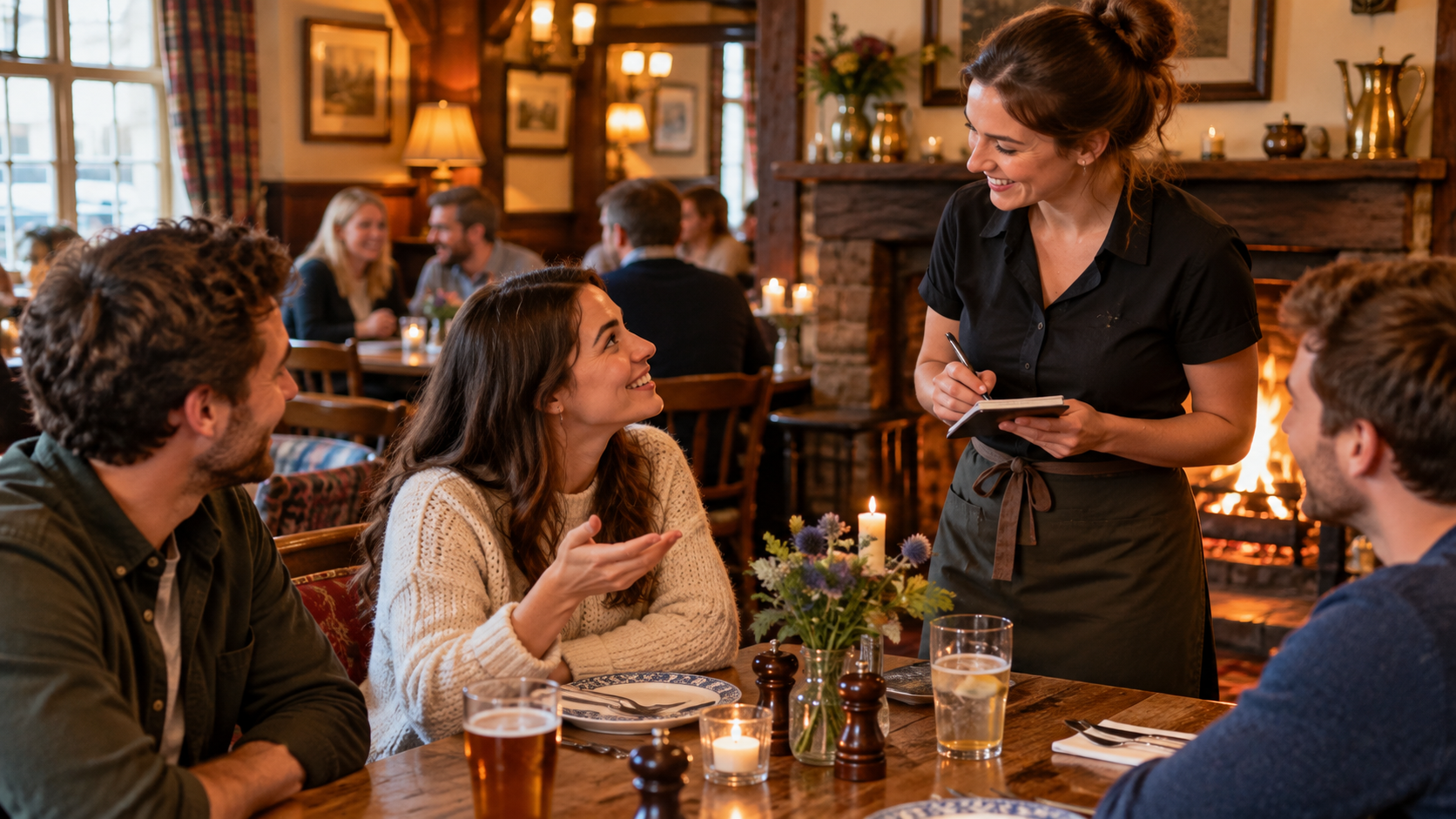 Asking for a vegetarian option at a pub