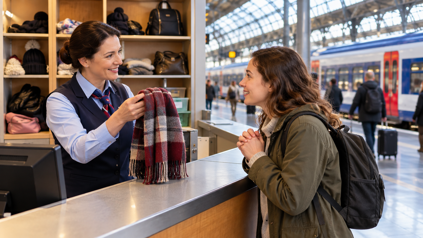 Asking about lost property at a train station