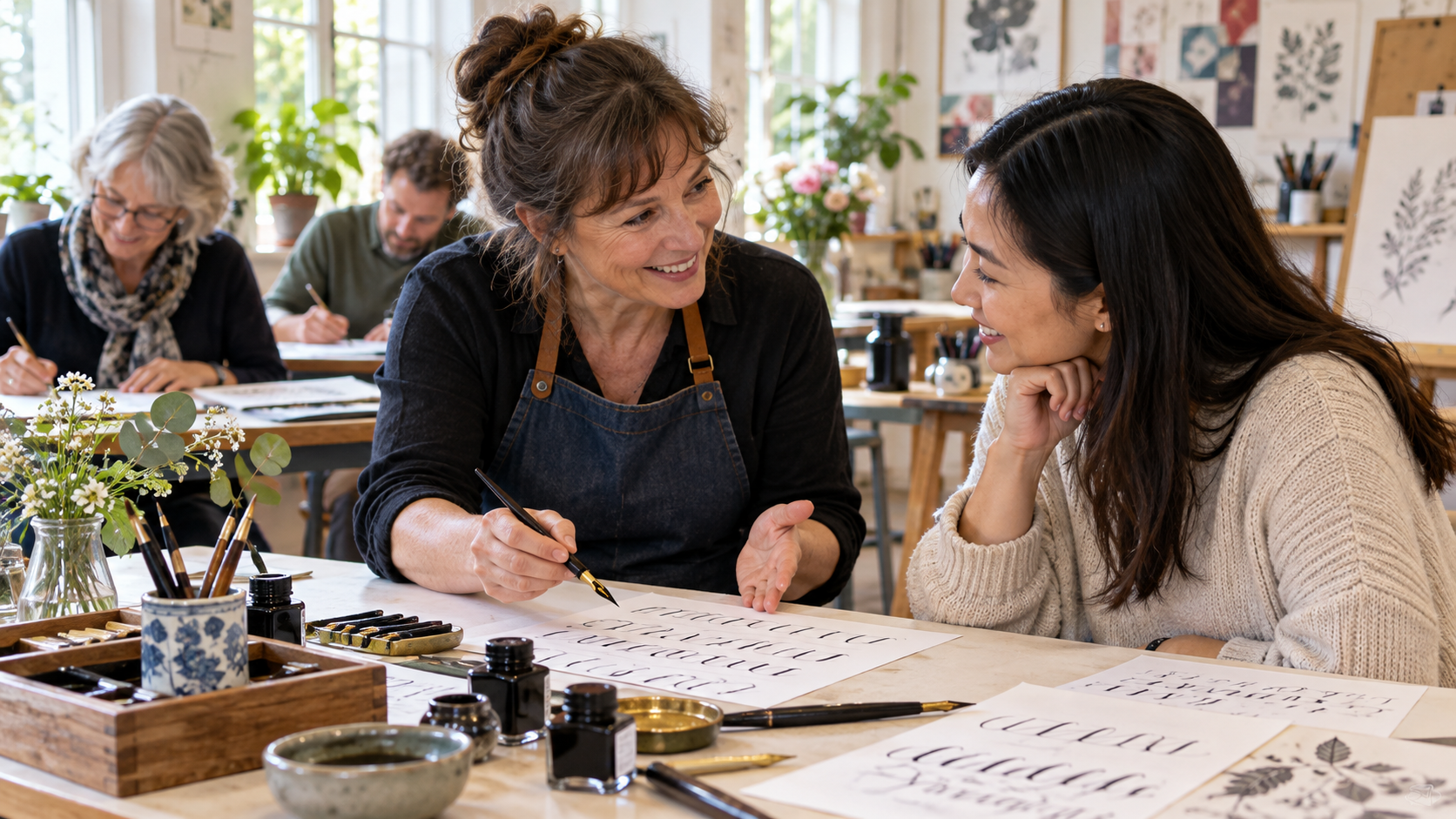 Asking about a local community calligraphy taster session