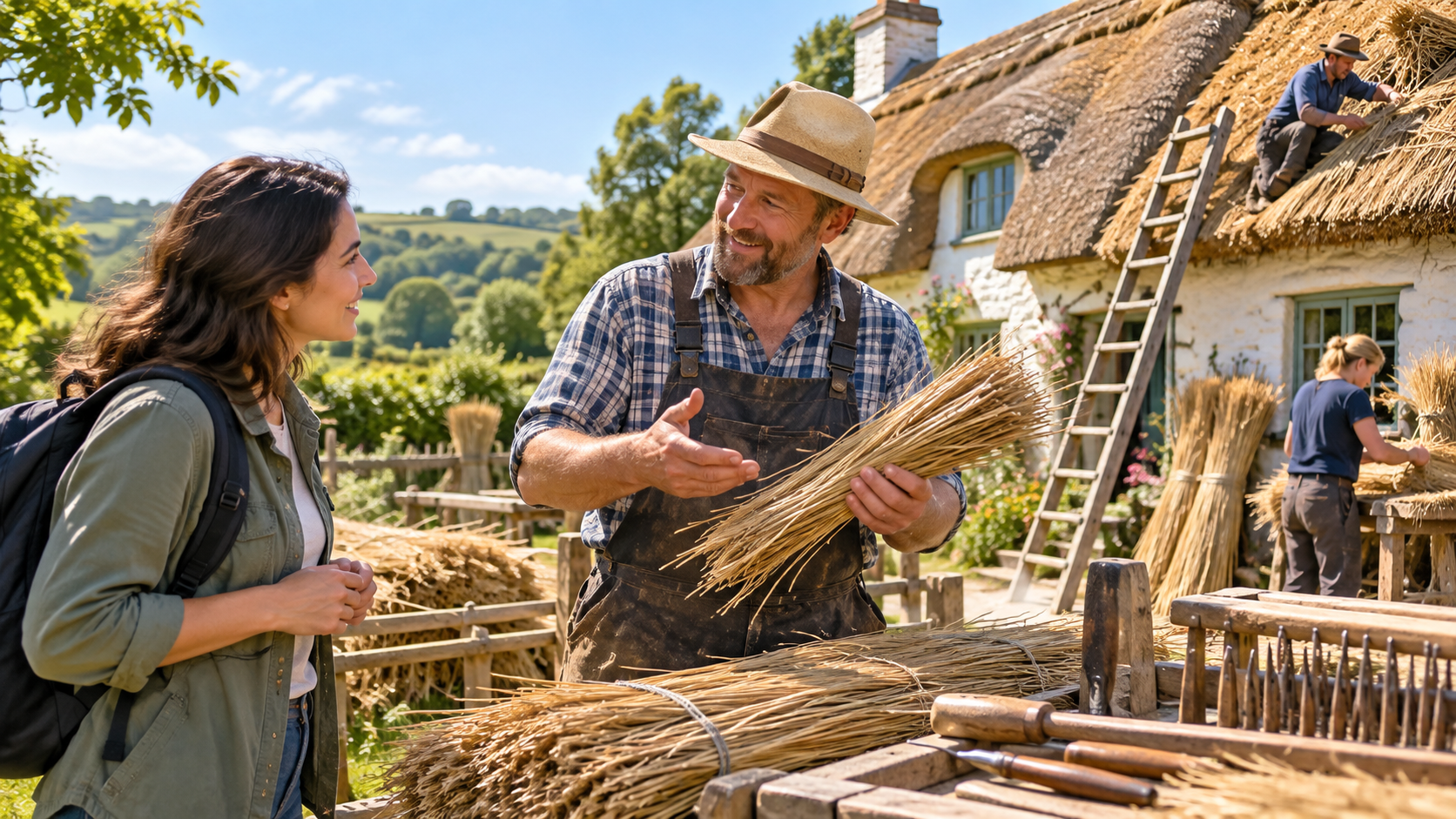 Asking about a local community traditional thatching workshop