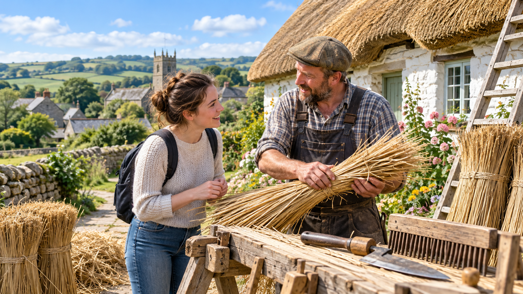 Asking about a local community traditional thatching workshop