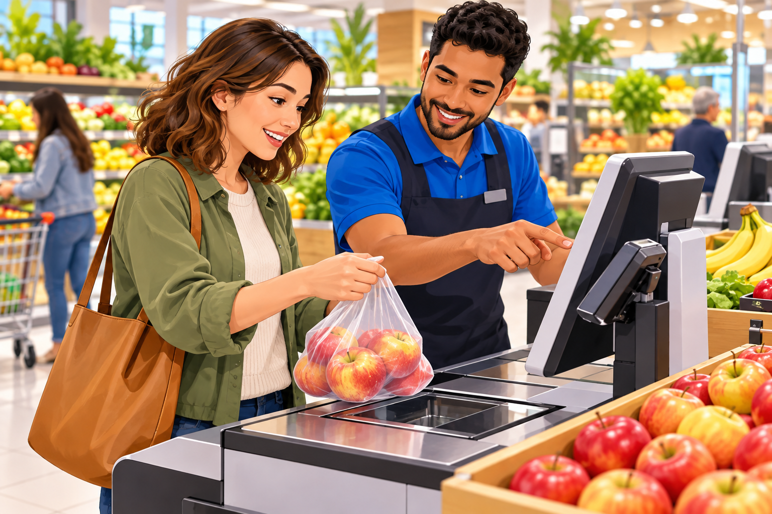 Asking for help with a self-service checkout