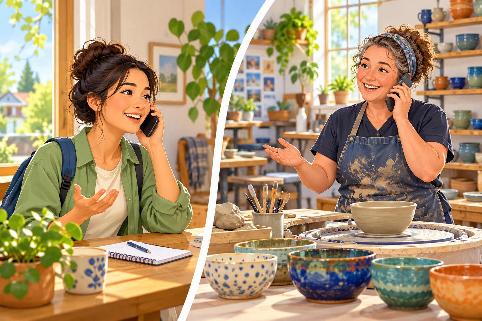 Asking about a local pottery class