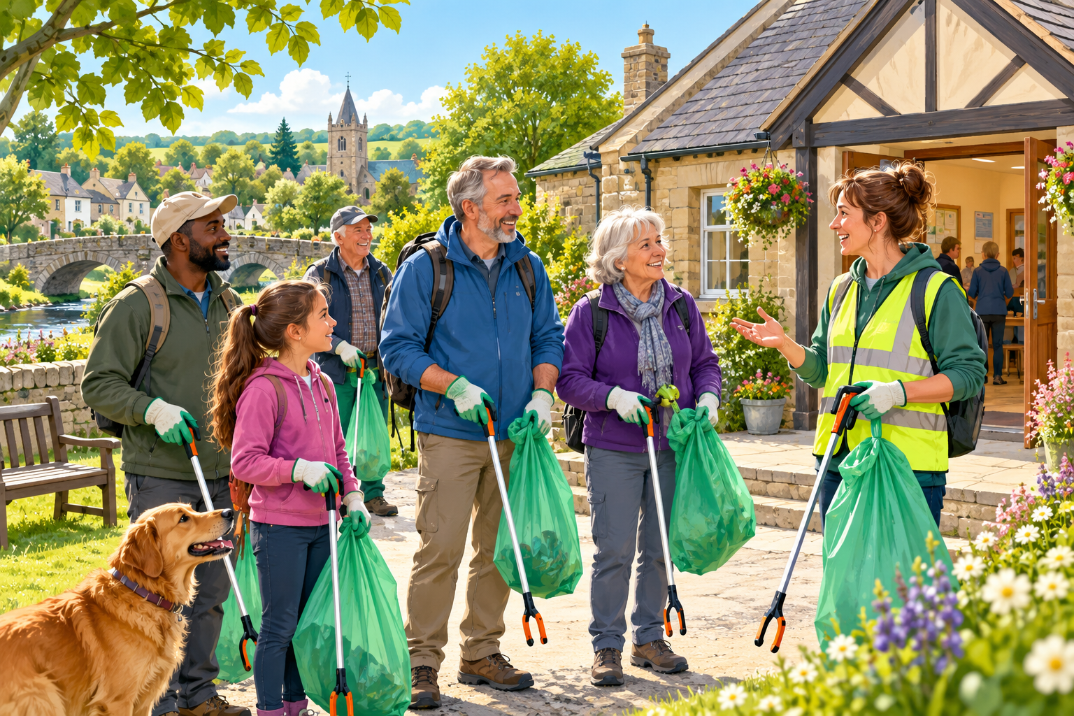 Asking about a local community litter-picking group