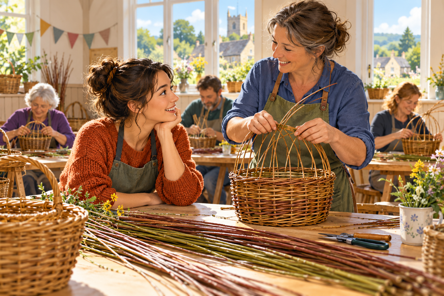 Asking about a local community traditional willow-weaving workshop