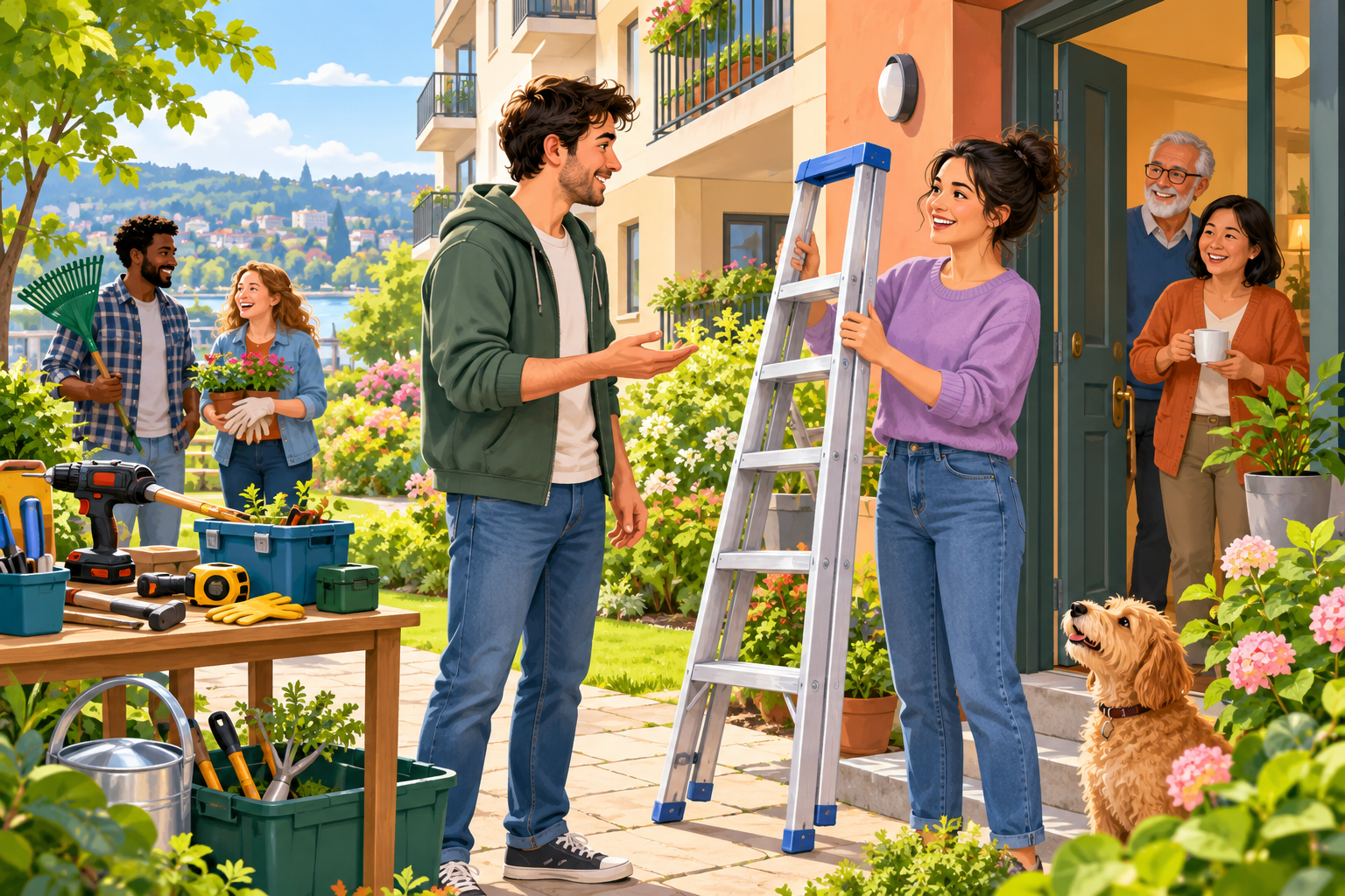 Arranging a neighbourhood tool swap