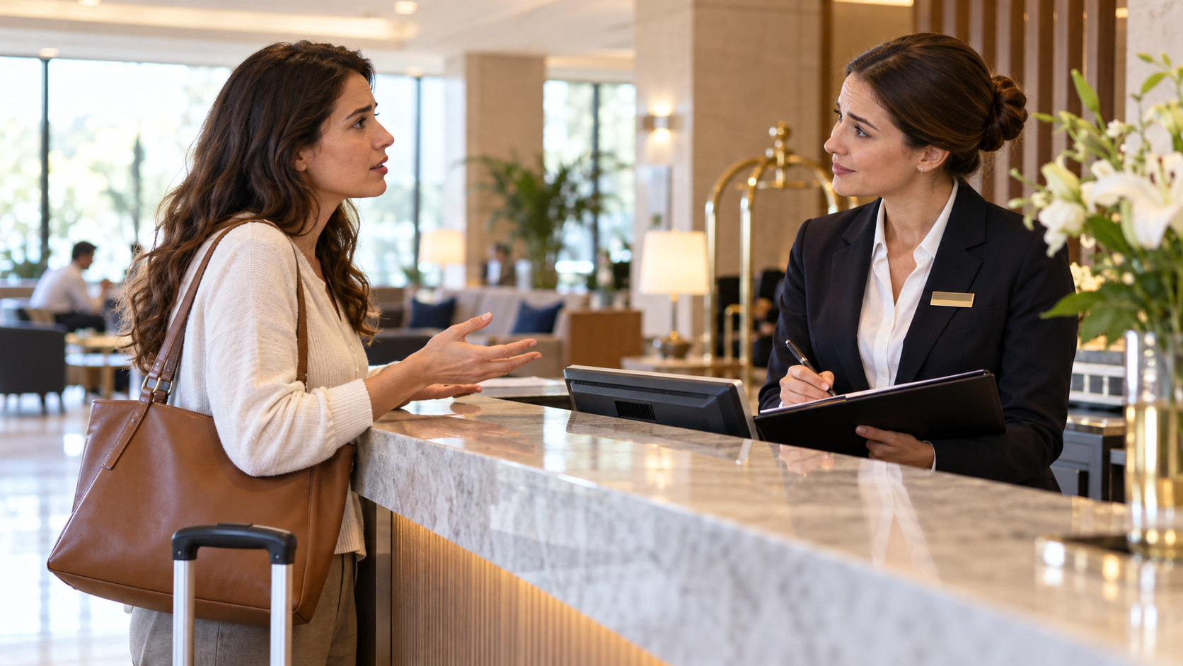 Reporting poor service to a hotel manager