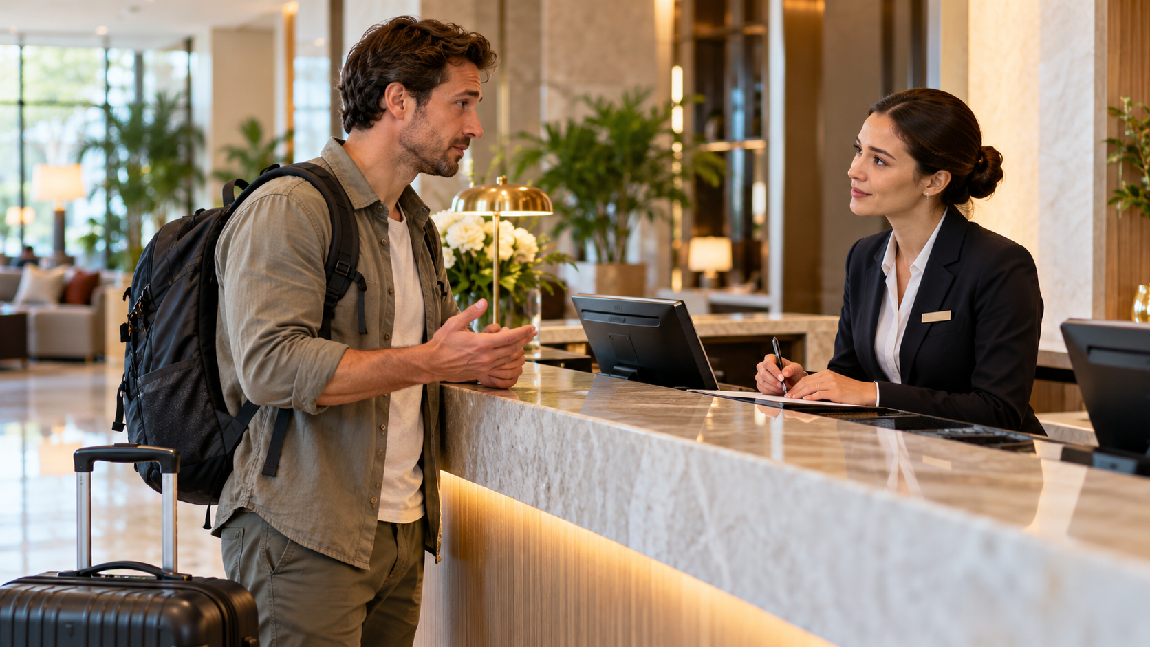 Making a hotel room complaint