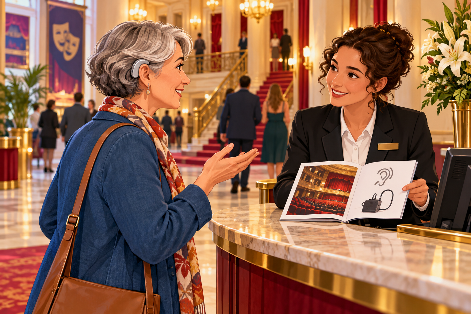 Enquiring about accessibility at a theatre