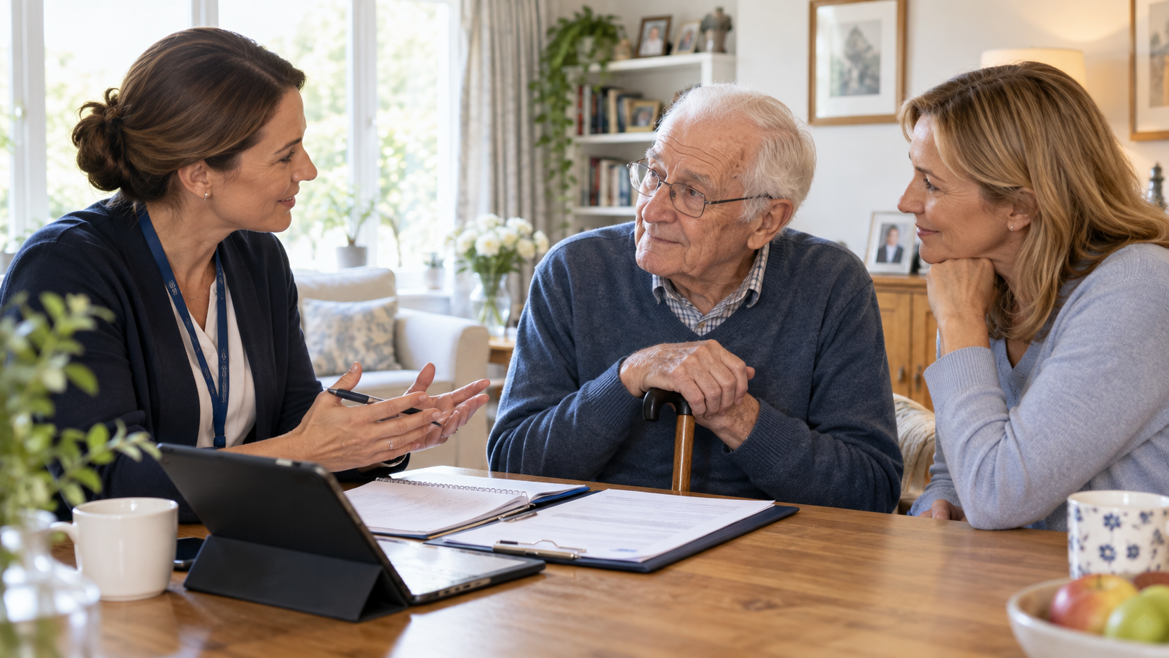 Discussing a Care Needs Assessment with an Elderly Parent
