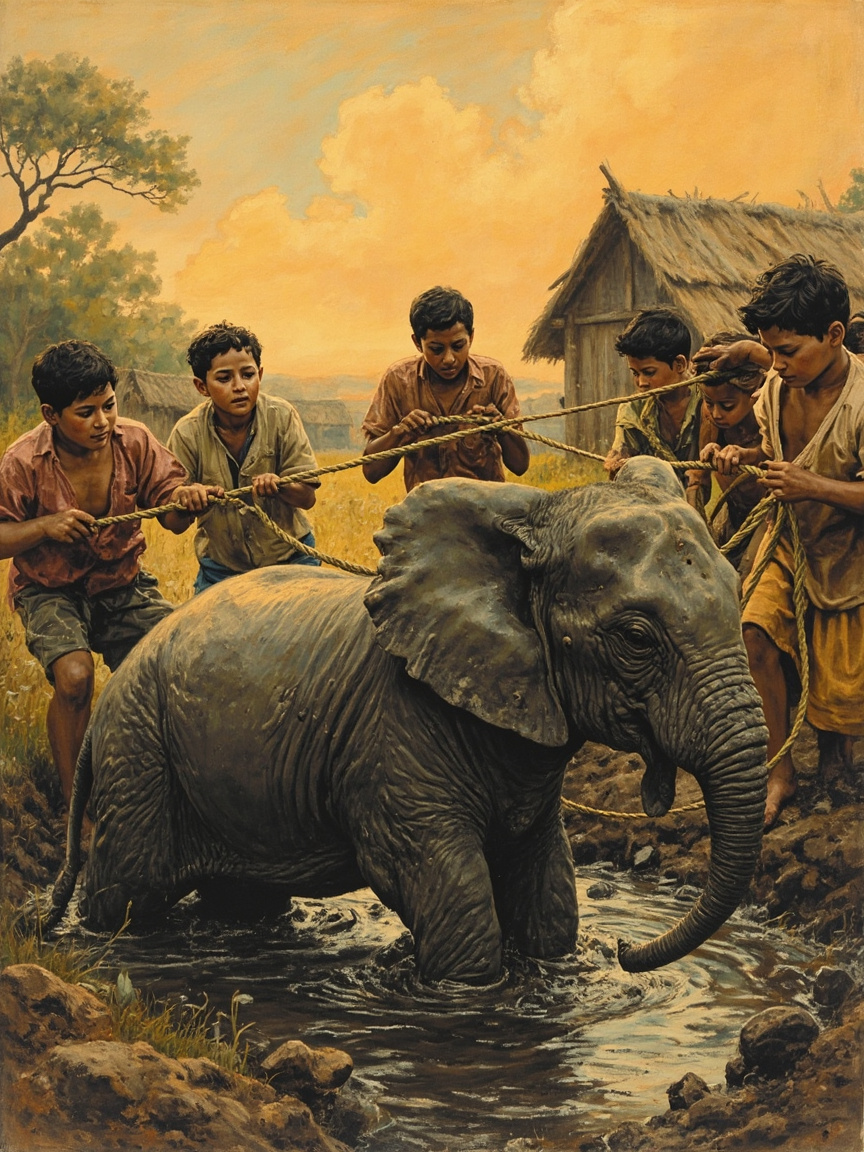 Der schlammige Elefant