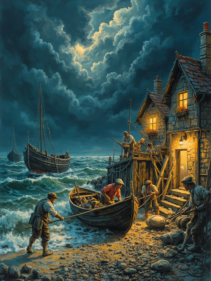 Der Sturm im Seehafen