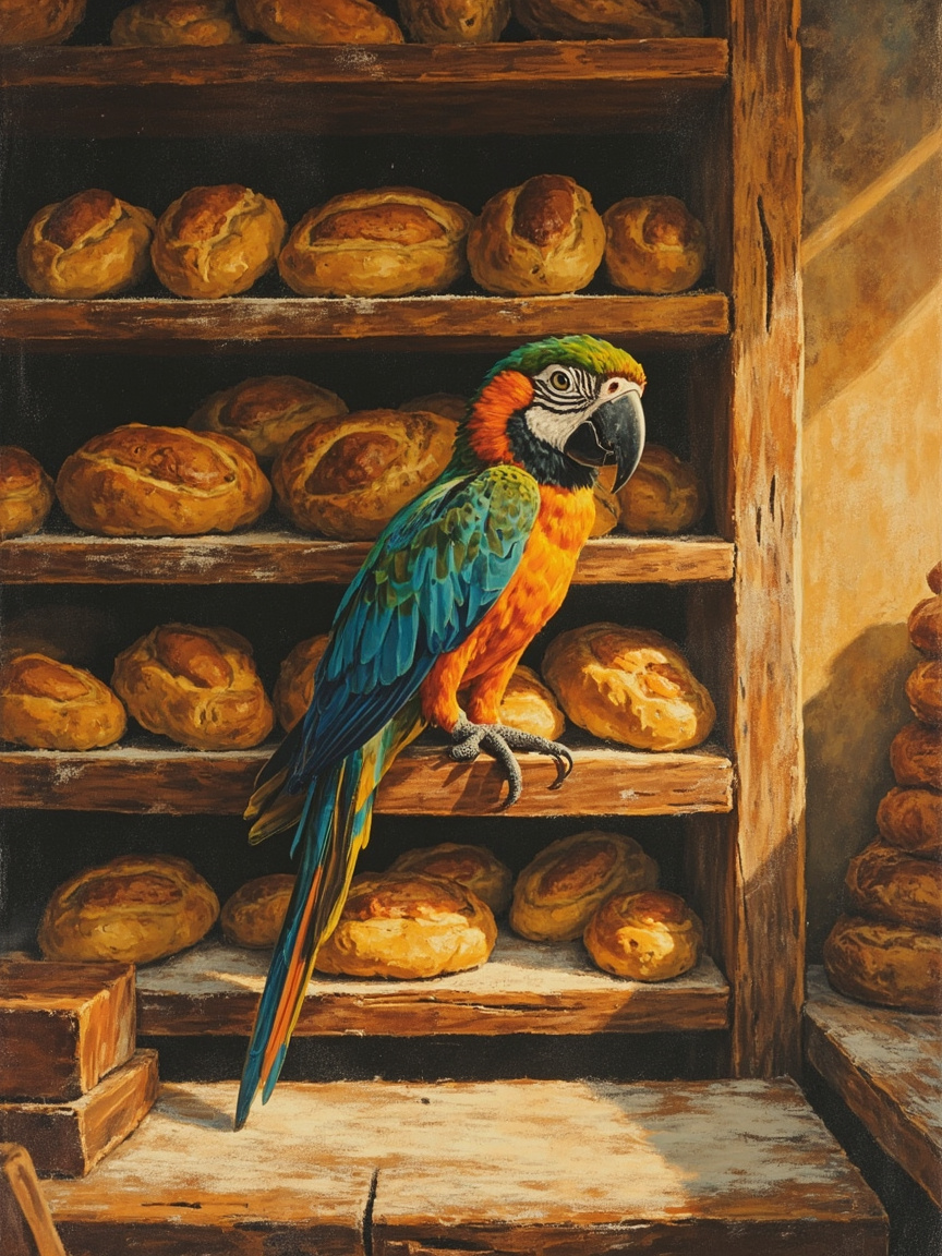 Der Bäckerei-Papagei