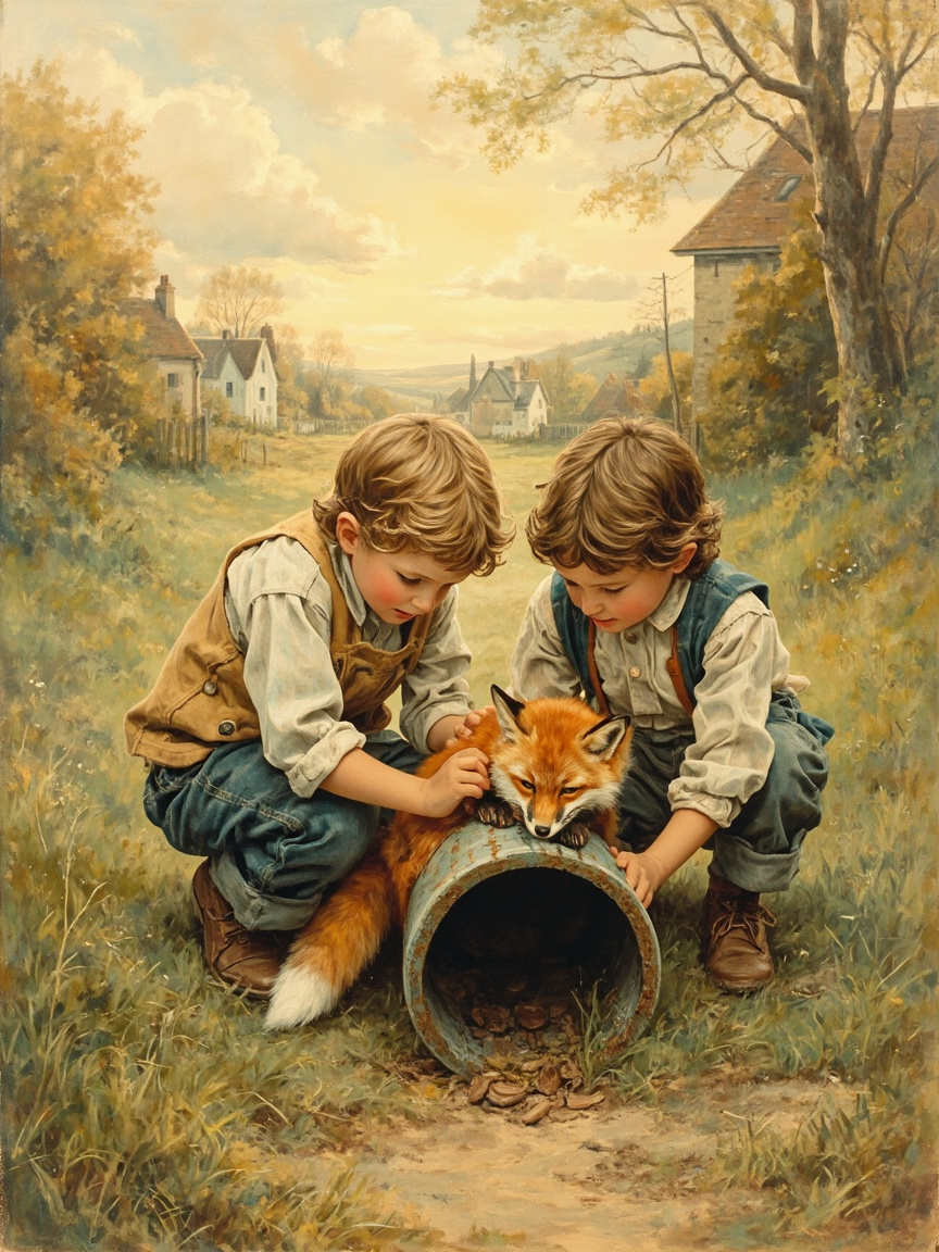 The Fox Kit in the Pipe