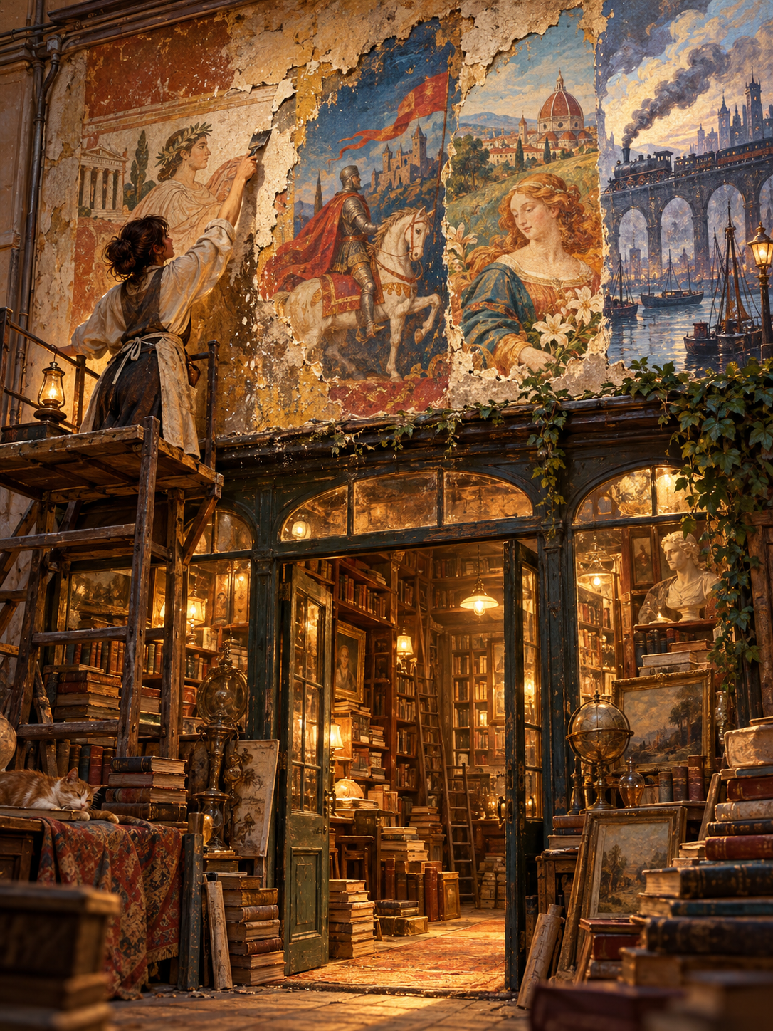 The Mural Above the Bookshop
